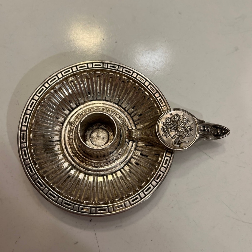 Vintage silver candle stick holder